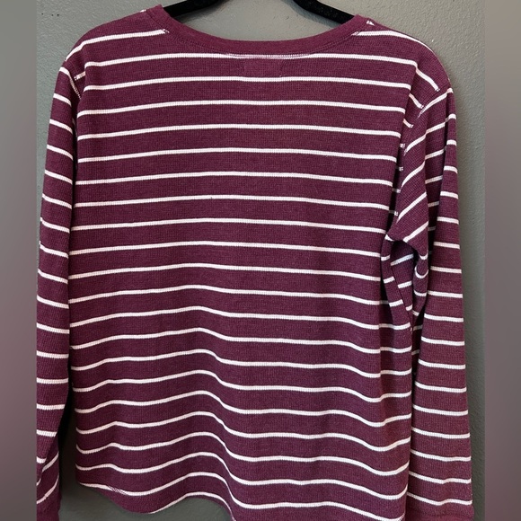 Maurice’s Size Small Purple and White Stripped Long Sleeve Shirt - Picture 5 of 10